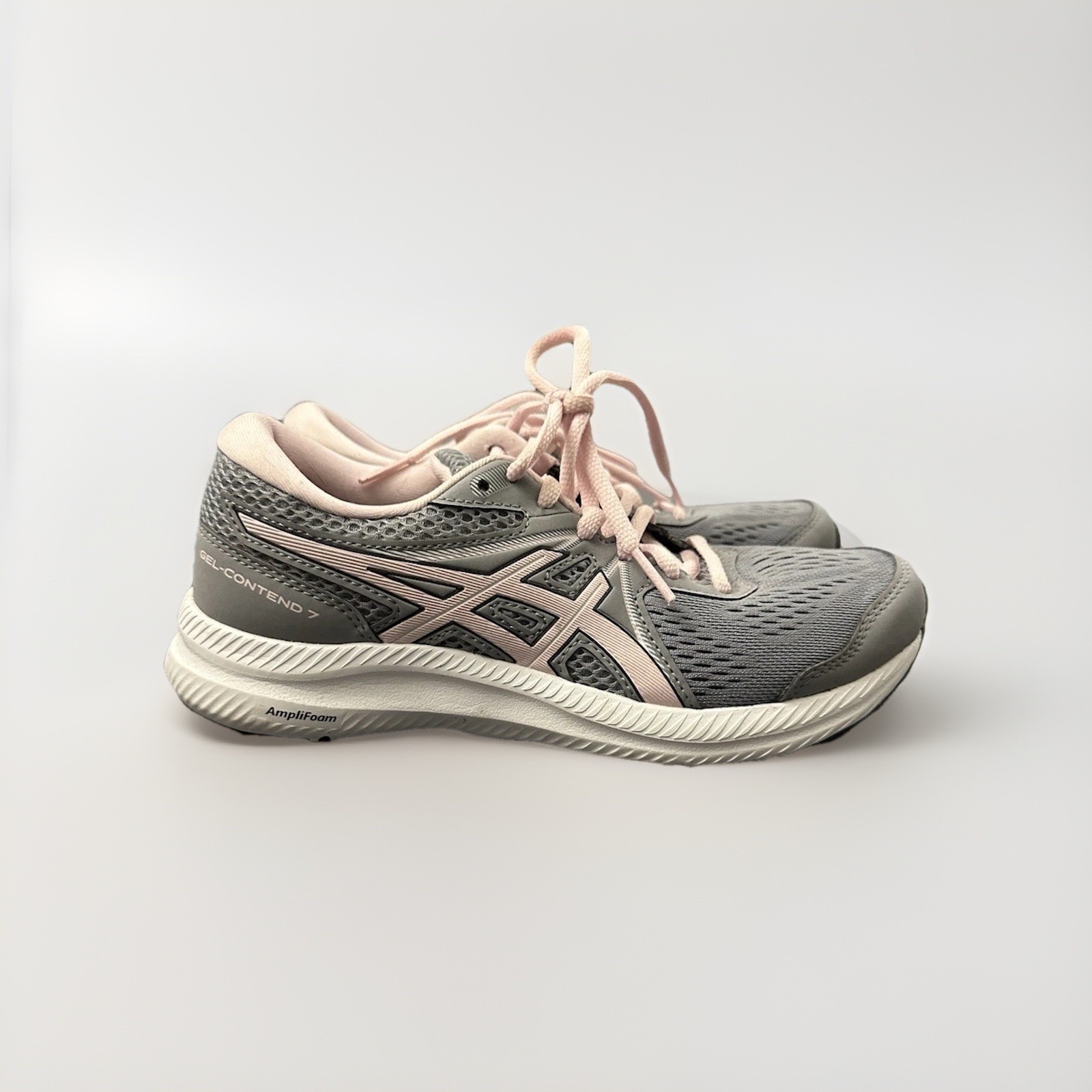 Asics Gel Contend 7 Womens Size 6 Gray Pink Amplifoam Sneakers
